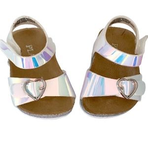 Childrens Place Holographic Metallic Silver Sandals Baby Girl 0-3 Months